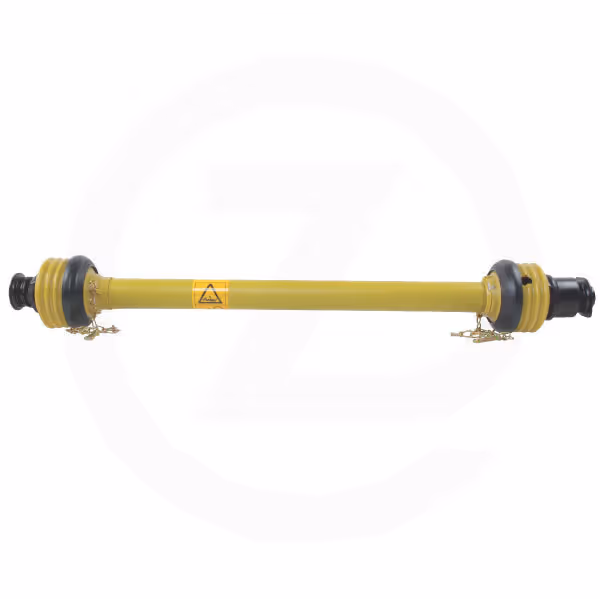 Cardan de transmission standard cr.27x75 CT 1'' 3/8, 6 cannelures CM 1'' 3/8, 6 cannelures tube Citron L 1010mm avec Roue libre horaire Walterscheid