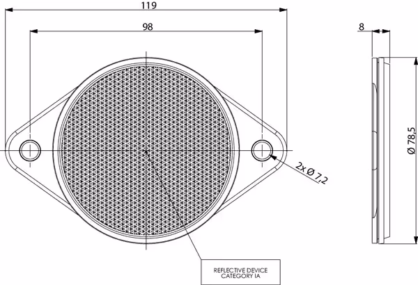 Catadioptre rond rouge Ø75mm à visser sachet de 10