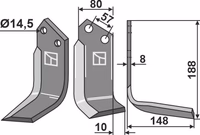 Celli | Couteau, droit