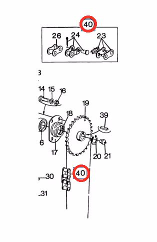 Chaine à rouleau 1190.63 mm New Holland 350418