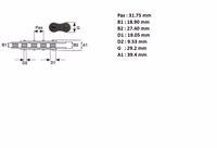 CHAINE A ROULEAUX SIMPLE ASA100 TSUBAKI PAS 31.75 MM