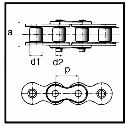 Chaîne à rouleaux renforcé 08B1H