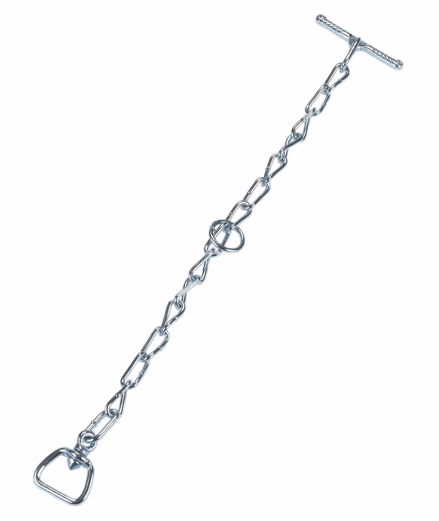 Chaîne avec virole 60cm et anneau D et attache D5mm