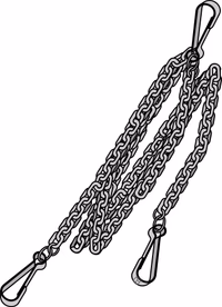 Chaîne de guidage pour crochets de barres inférieures Cat. II-I