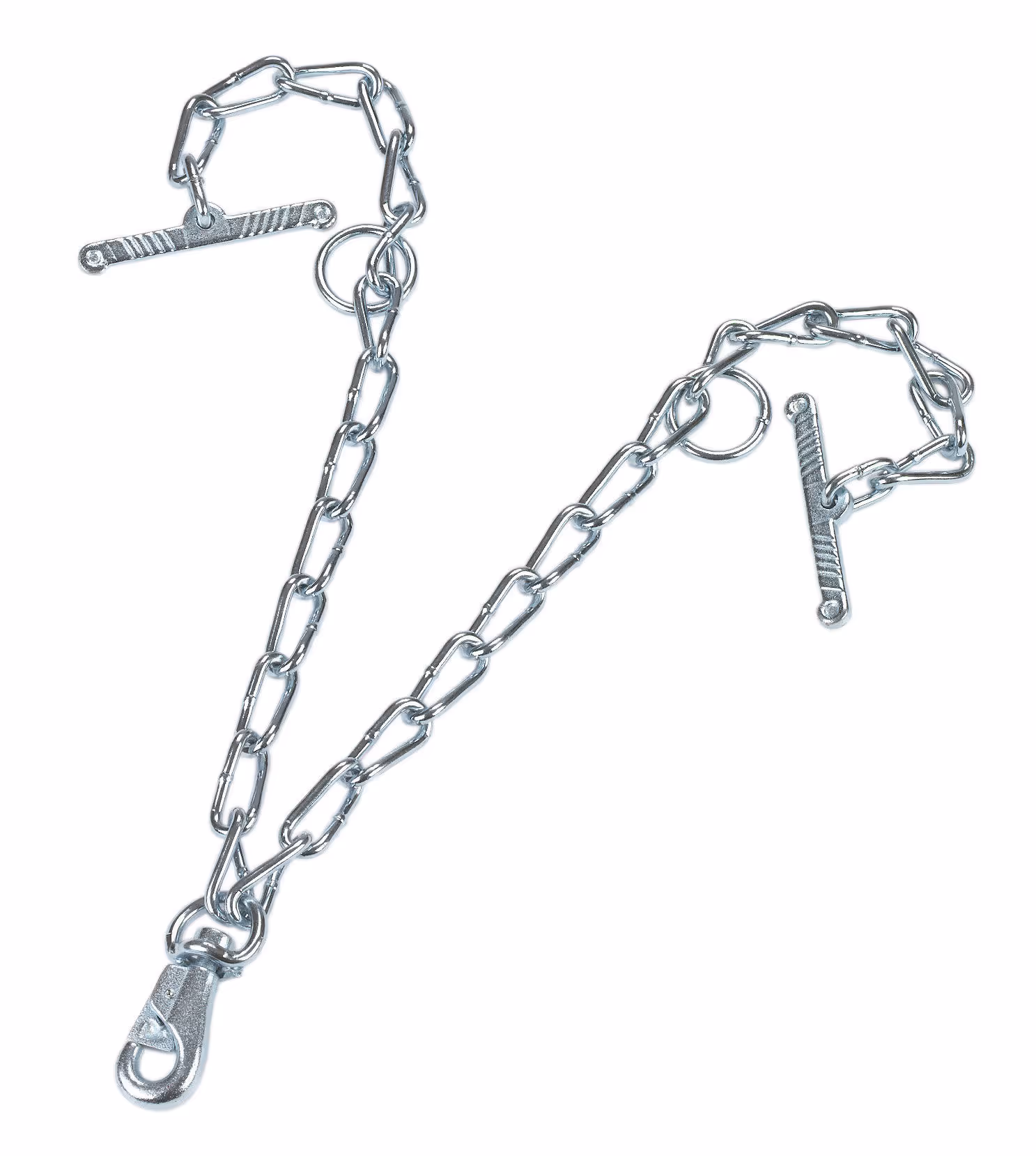 Chaîne double 70cm avec mousqueton attache maillon 6mm