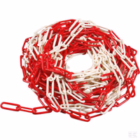 Chaîne en PVC rouge/blanche 8 mm