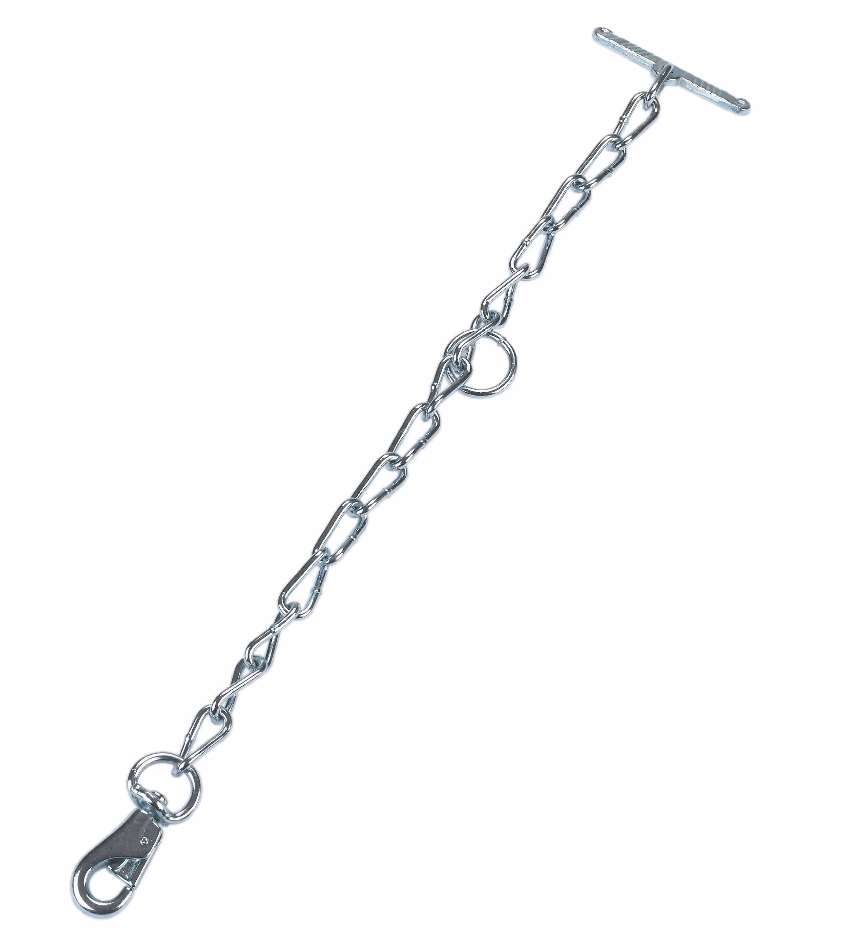 Chaîne simple 66cm avec mousqueton attache maillon 6mm