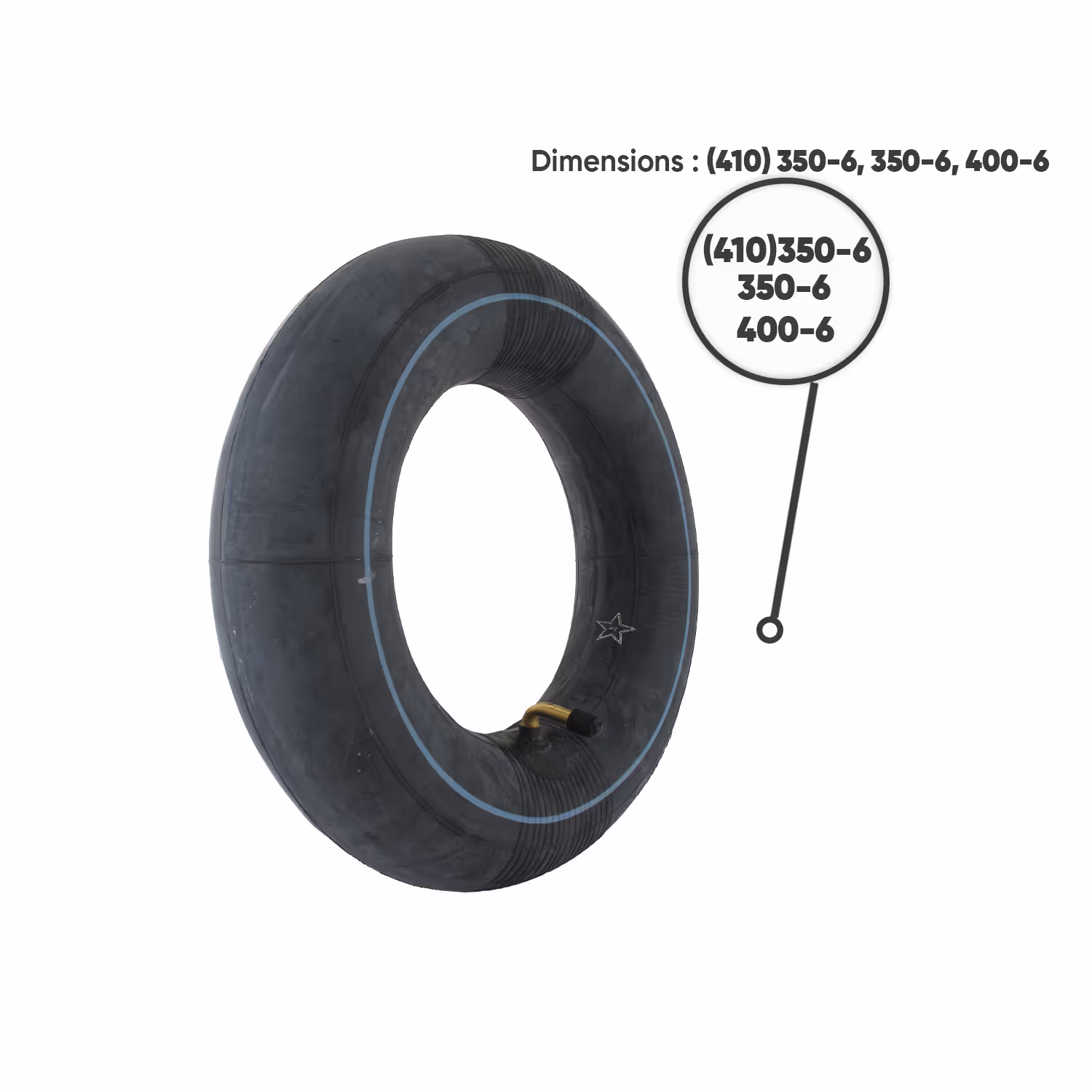 CHAMBRE A AIR VALVE COUDEE