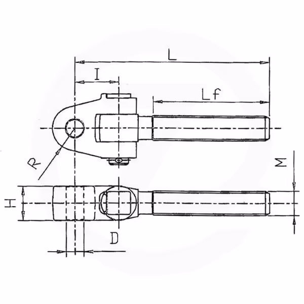 Chape articulée Cat.2 M36x3 D L207mm
