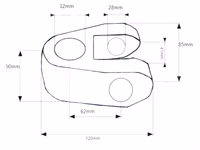 Chape d'articulation de barre de poussée Cat.3 (32mm) adaptable