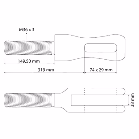 Chape inférieur de chandelle M36x3 Massey Ferguson 4303769M91