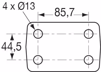 CHAPE MIXTE 3T5 4 TROUS DIAM 13 ENTRAXE 85.7X44.5