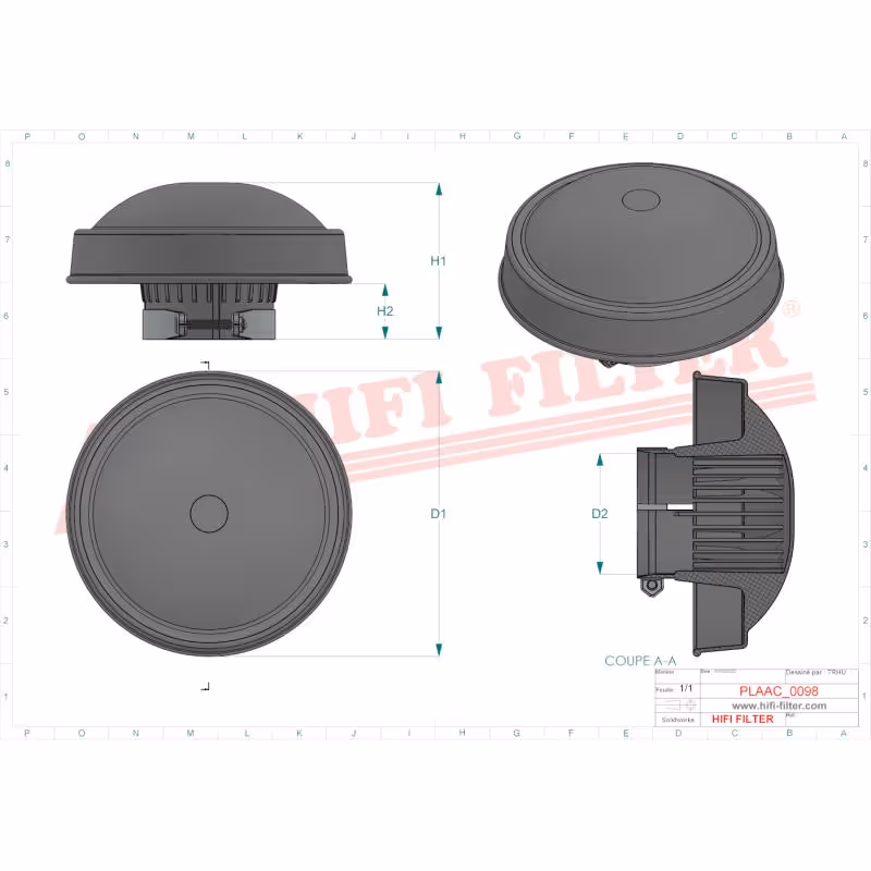 Chapeau pare pluie Ø153 mm Hifi Filter CP 153270135 P