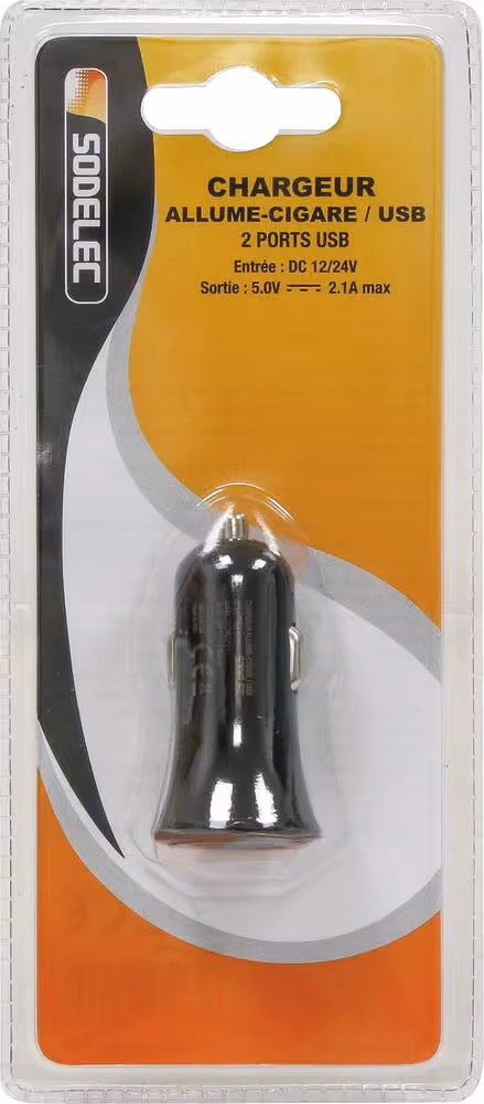 CHARGEUR ALLUME CIGARE 2 PRISES USB