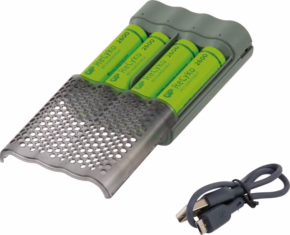CHARGEUR USB ULTRA RAPIDE + 4 ACCUS AA 2600mAh inclus