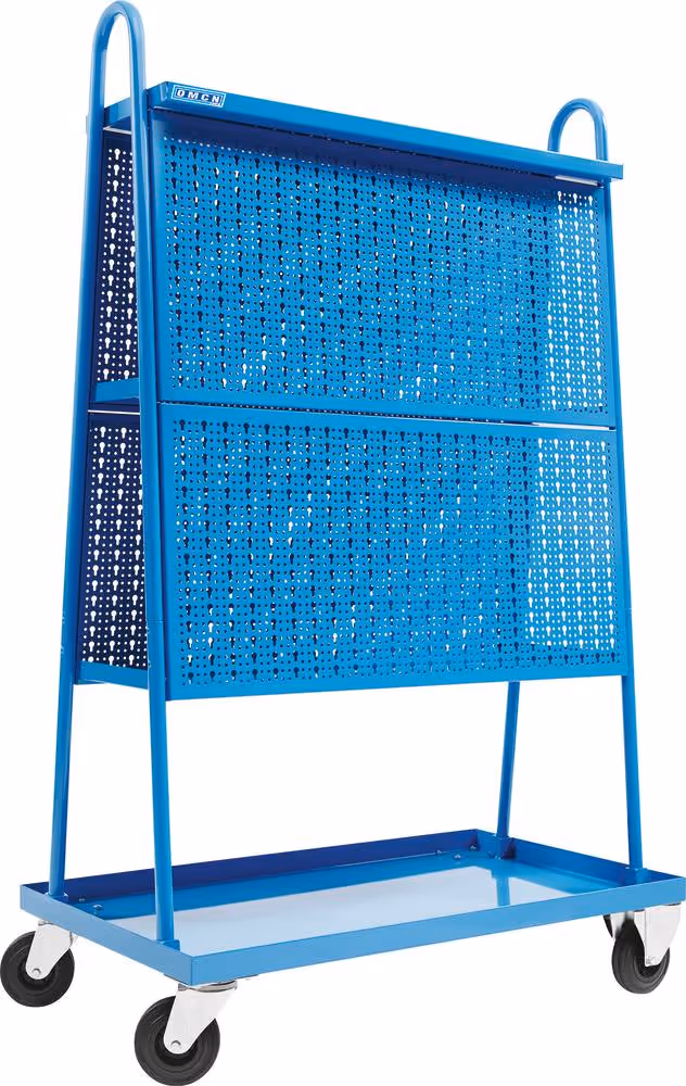 CHARIOT 4 ETAGES AVEC 2 PANNEAUX PORTE-OUTILS