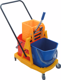 Chariot de lavage 2 seaux 15l avec presse de lavage a plat