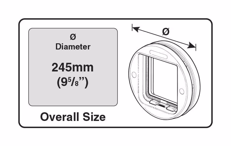 Chatière Cat Mate 4 voies pour vitre, blanc, Ø245mm