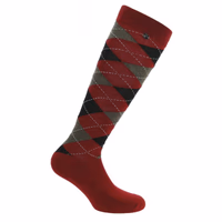 Chaussettes EQUITHEME argyle rouge et noir 35-38