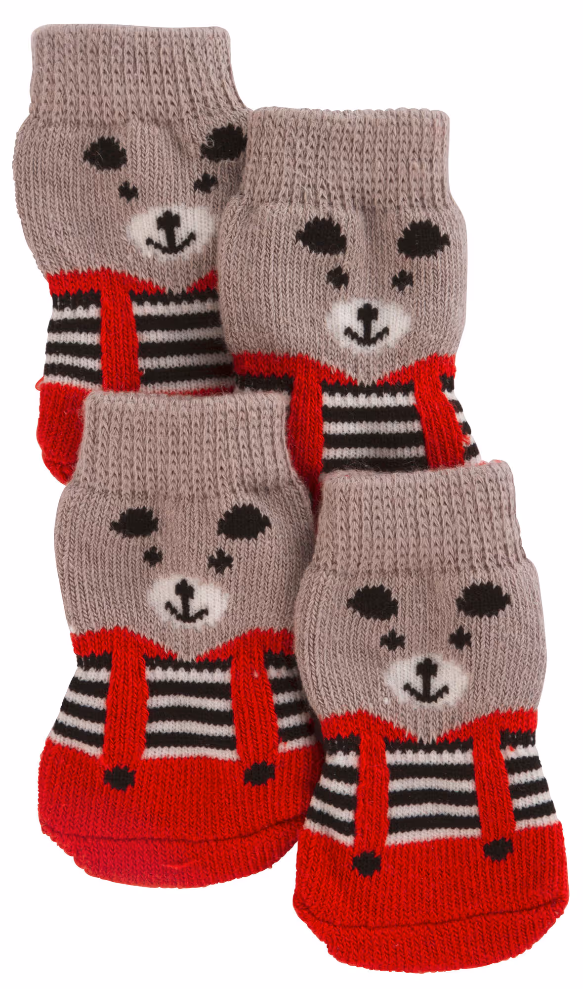 Chaussettes pour chien Bruno gris/rouge, taille L