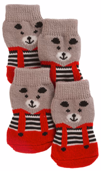 Chaussettes pour chien Bruno gris/rouge, taille M