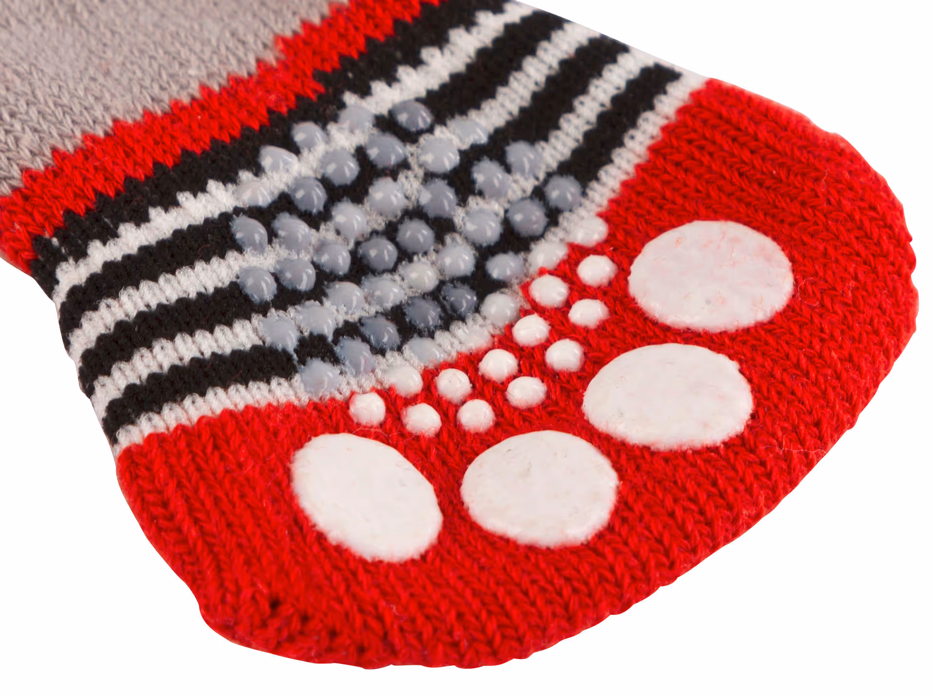 Chaussettes pour chien Bruno gris/rouge, taille S