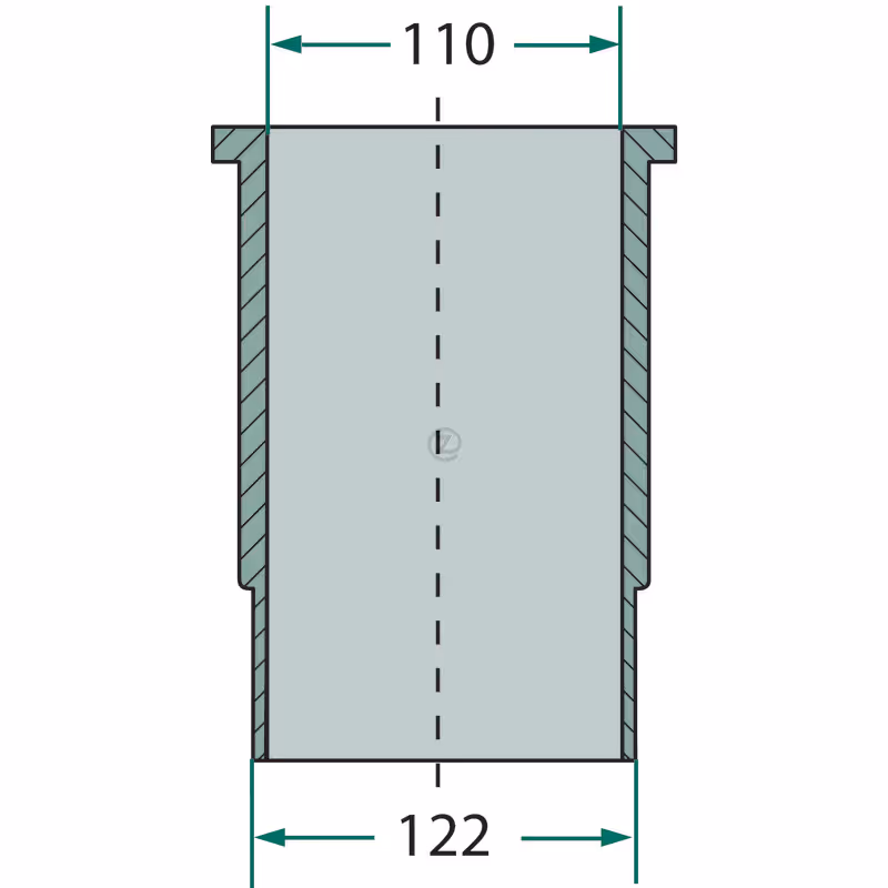 Chemise  Ø piston 110 mm, Ø chemise inférieur 122 mm