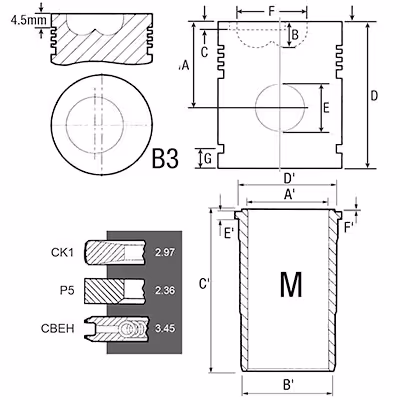 Chemise-piston-segments AR89753 | John Deere