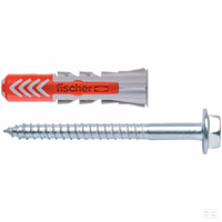 Chevilles tous matériaux DuoPower 10x50 avec vis / Boite de 2