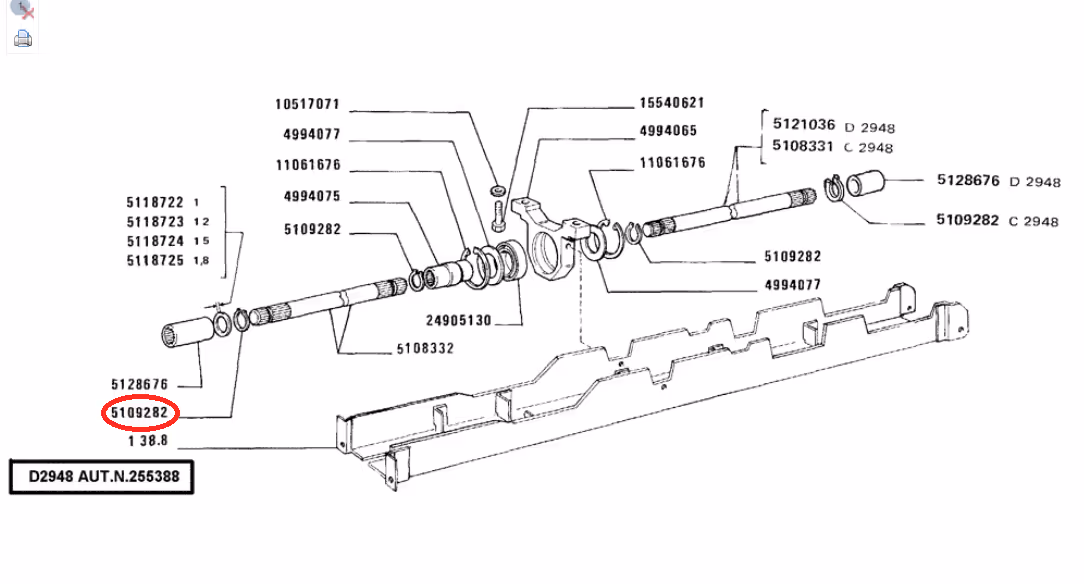 Circlip 5109282 | FiatCirclip 32x2.5 mm - 5109282 | Fiat