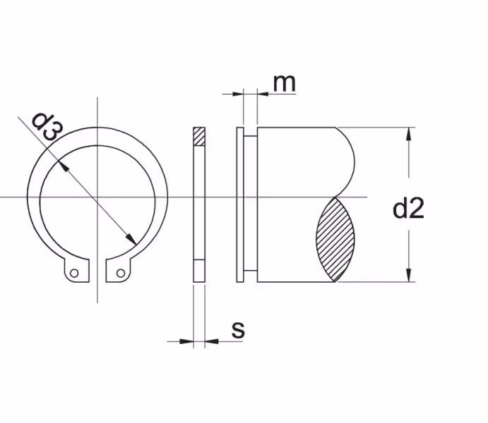 Circlip extérieur pour axe Ø17 mm