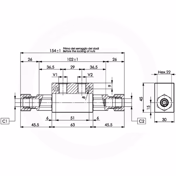 Clapet anti-retour piloté 3/8"
