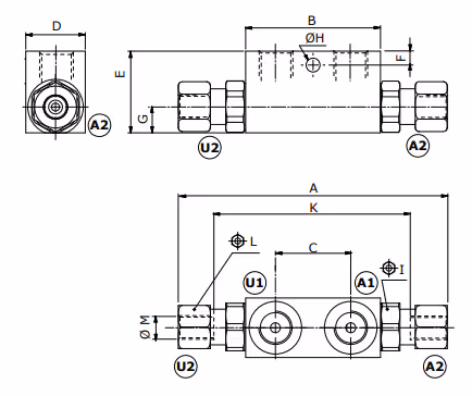 Clapet anti-retour piloté 3/8