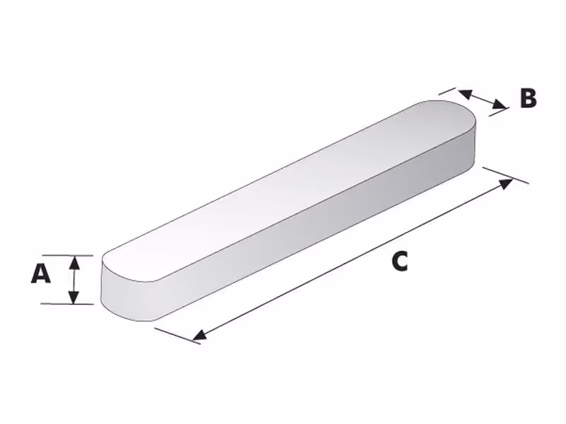 Clavette parallèle, Dimension: 5mm x 5mm x 25mm (DIN or Standard No. DIN 6885A) - Vendu par 20