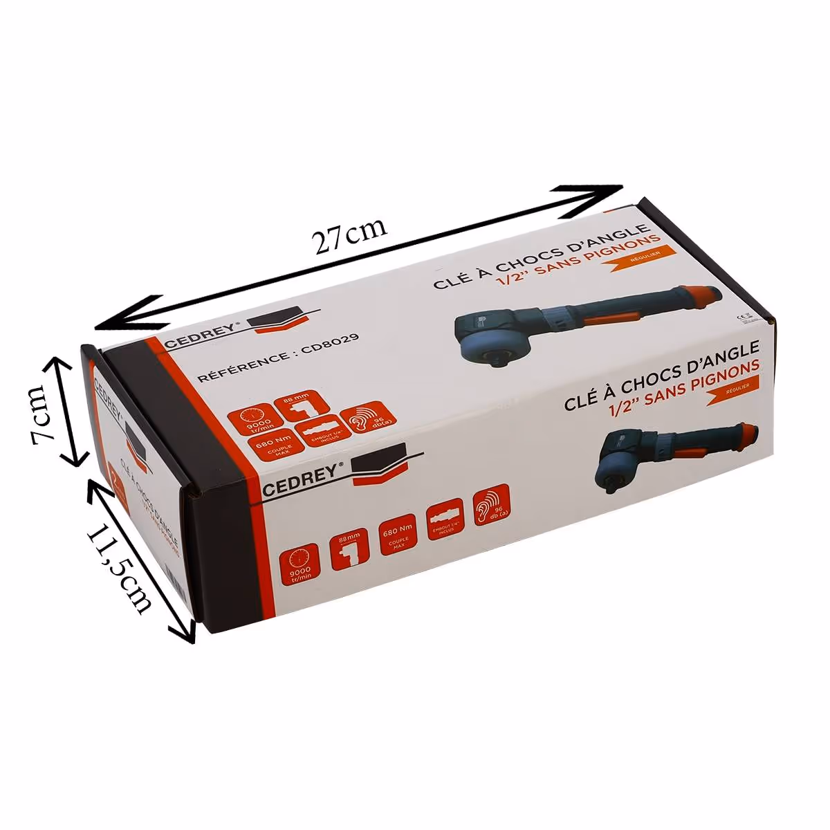 Cle a chocs d'angle 1/2'' ultra compacte