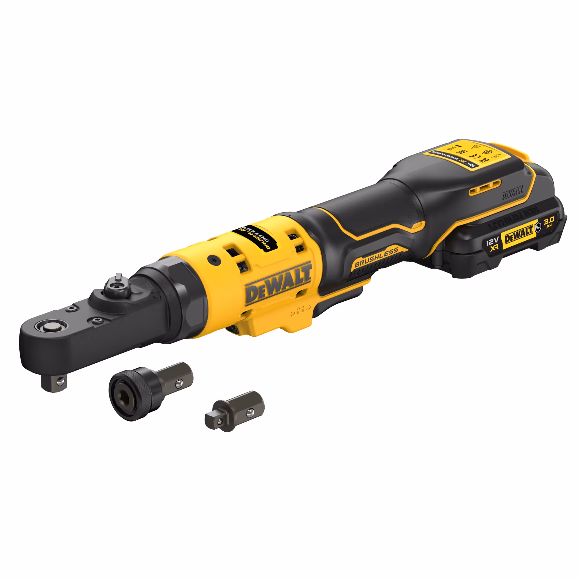 Clé à Cliquet XR 12V 3Ah Li-Ion Brushless - Têtes Interchangeables 1/4", 3/8" et Porte-embout Hexagonal 1/4" - Pack "GFN