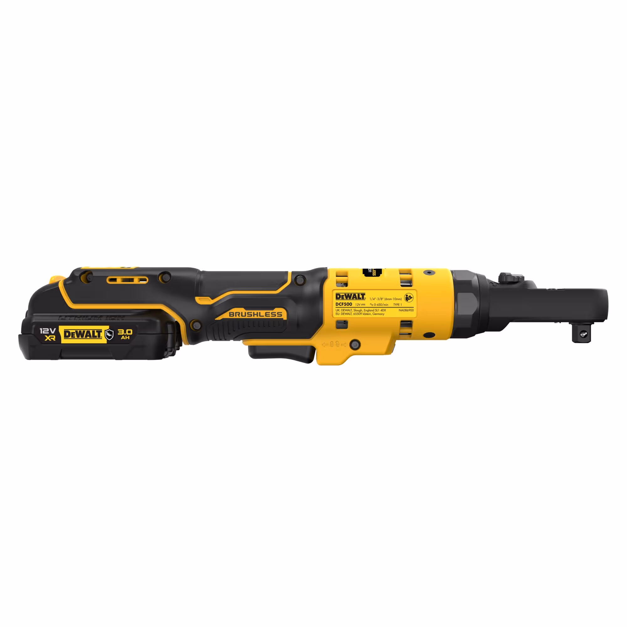 Clé à Cliquet XR 12V 3Ah Li-Ion Brushless - Têtes Interchangeables 1/4", 3/8" et Porte-embout Hexagonal 1/4" - Pack "GFN