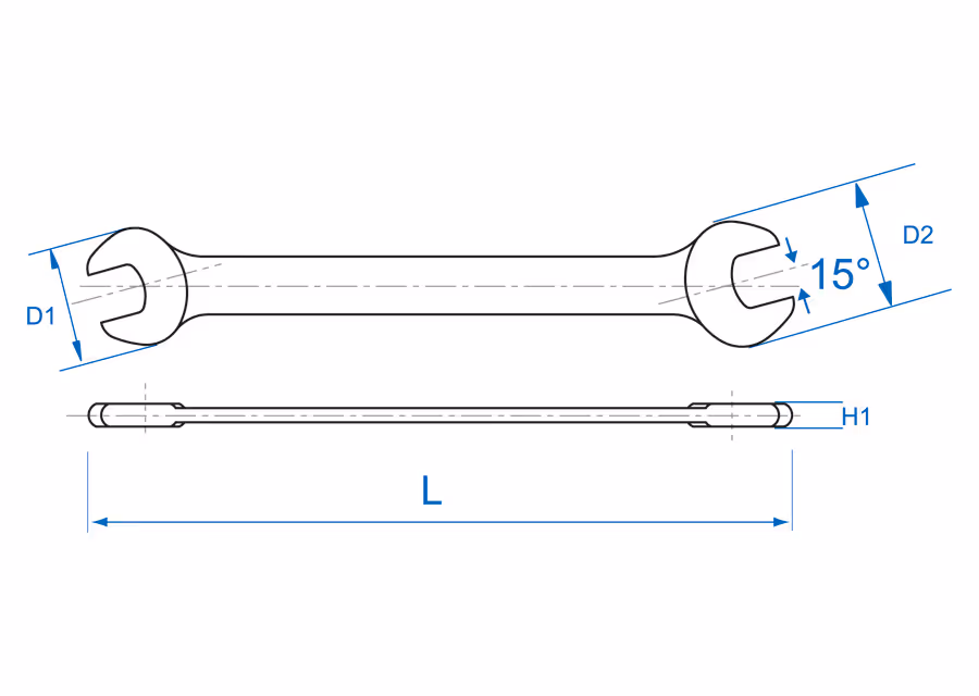 Clé à fourche 1x1-1/8