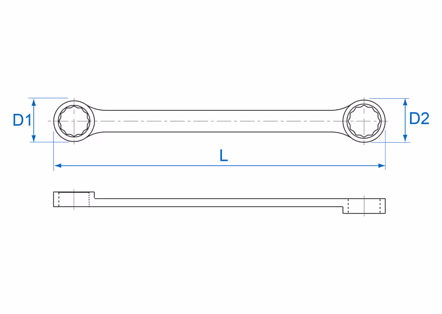 Clé polygonale droite longue 10 x 12mm