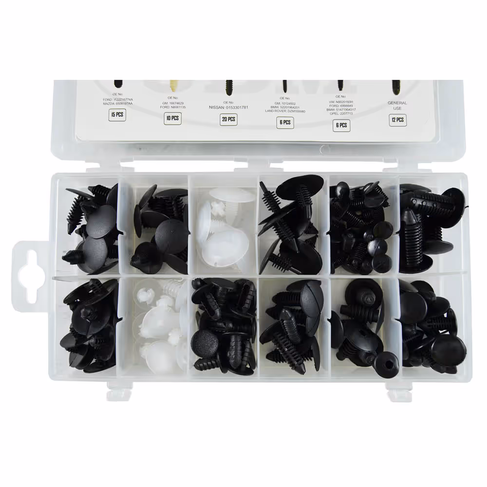 Clips en plastique universel coffret 128 pcs