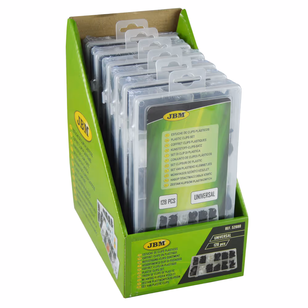 Clips en plastique universel coffret 128 pcs