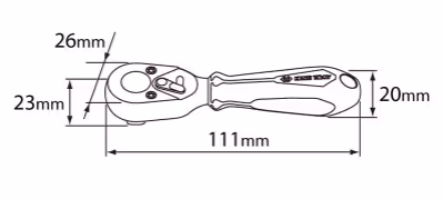 Cliquet 1/4" avec angle de reprise 5° - 72 dents