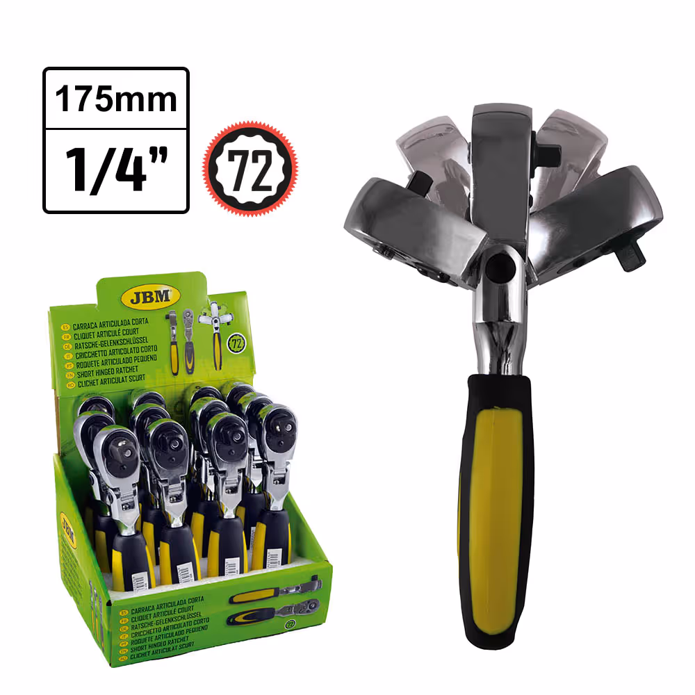 Cliquet 72 dents articulé court de 1/4" 175mm
