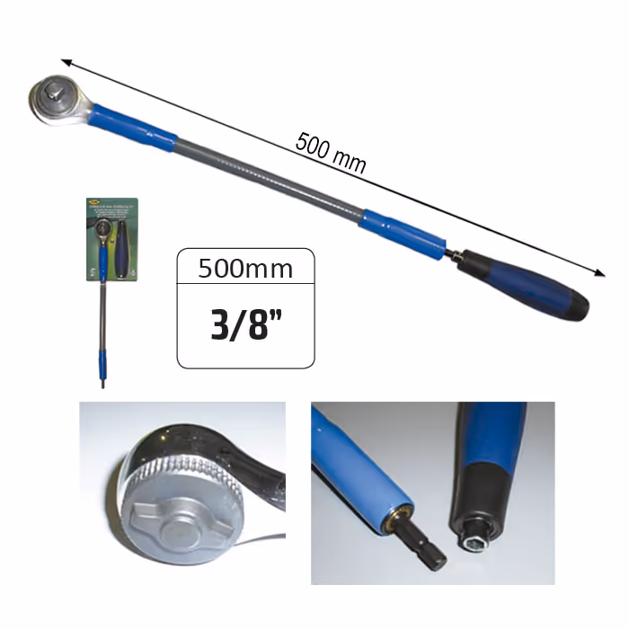 Cliquet flexible 72 dents de 3/8 500mm