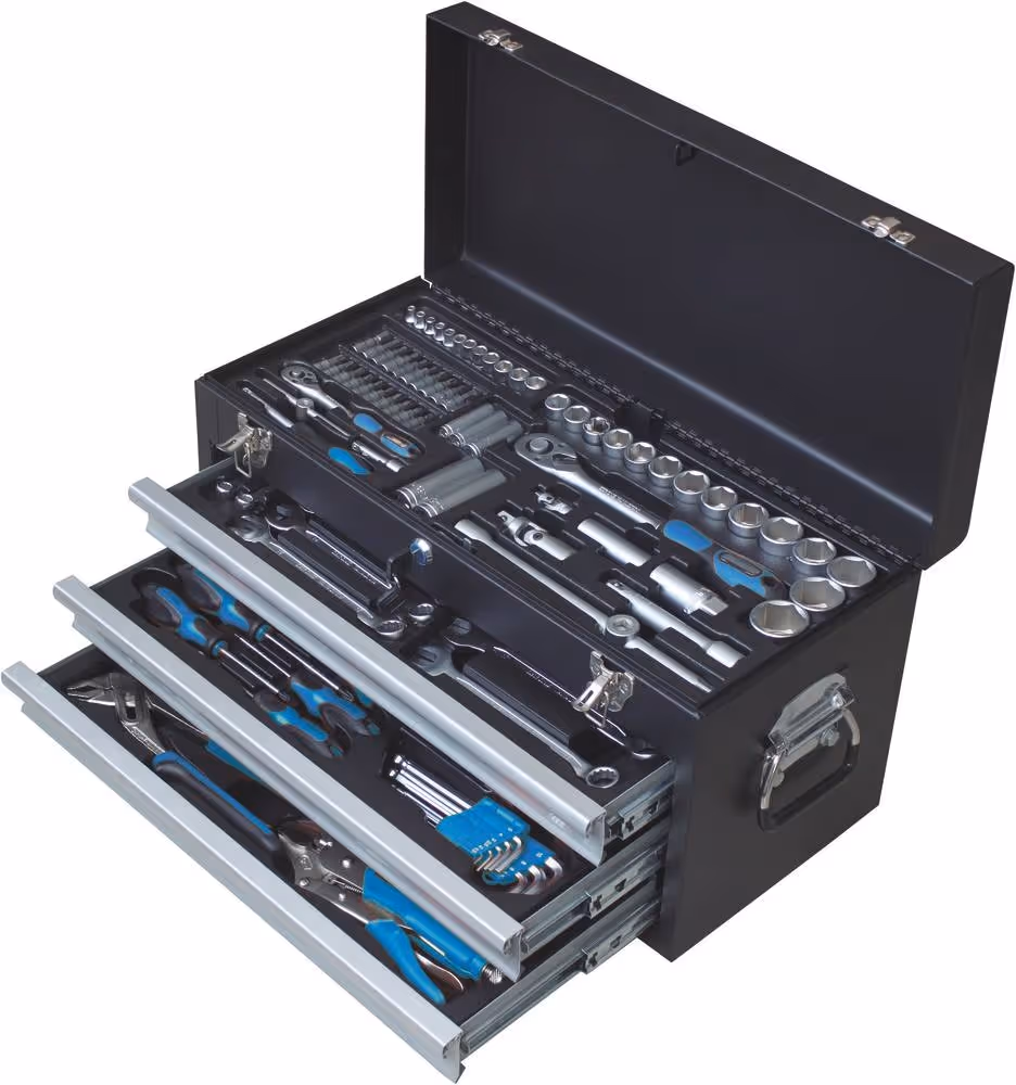 Coffre a outils Stilker 3 tiroirs + 108 outils Origine