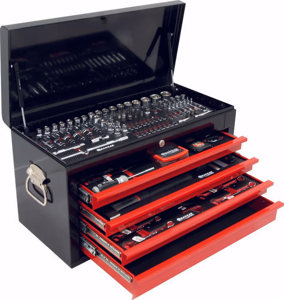 COFFRE DE SERVANTE POUR 09231 + 4 TIROIRS  MODULES CARBONE - 192 OUTILS