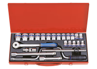 Coffret 1/2" 24 pièces douilles + accessoires 10 à 32mm