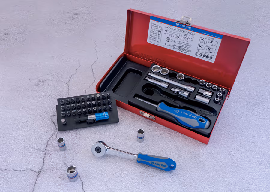 Coffret 1/4" 51 pièces douilles et embouts