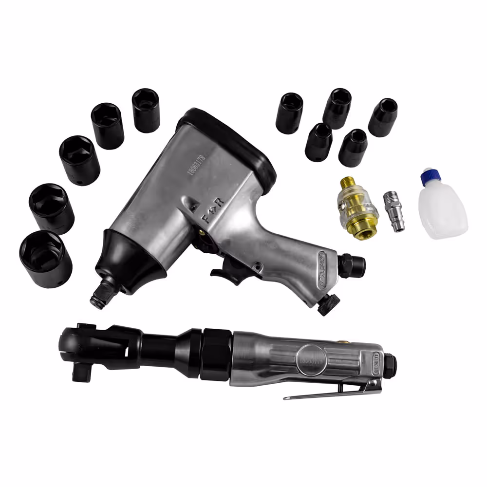 Coffret 16 pièces pneumatique avec clé à rochet