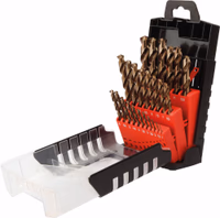 COFFRET 25 FORETS METAUX HSS COBALT 5% DIN 338 ANGLE Ø1 à 13MM PAR 0.5 MM